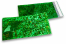 Groen holografisch folie enveloppen gekleurd metallic - 114 x 229 mm | Enveloppenland.nl