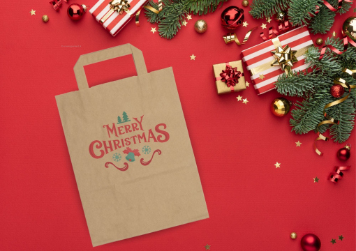 Papieren draagtassen platte handgreep | Enveloppenland.nl