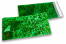 Groen holografisch folie enveloppen gekleurd metallic - 114 x 229 mm | Enveloppenland.nl