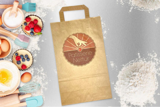 Papieren draagtassen platte handgreep | Enveloppenland.nl