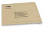 Bruine graspapieren luchtkussen enveloppen - voorbeeld met logo op de voorzijde