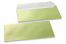 Lime groen gekleurde enveloppen parelmoer - 110 x 220 mm | Enveloppenland.nl