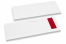 Bestekzakjes wit zonder bestek insnede + rood servet | Enveloppenland.nl