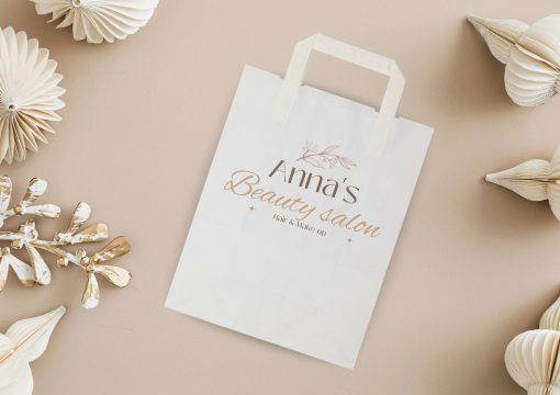 Papieren draagtassen platte handgreep | Enveloppenland.nl