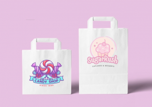 Papieren draagtassen platte handgreep | Enveloppenland.nl