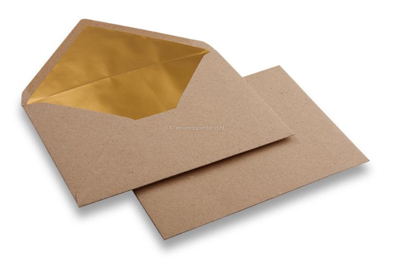 Gevoerde enveloppen kraft - 114 x 162 mm (C 6) Goud