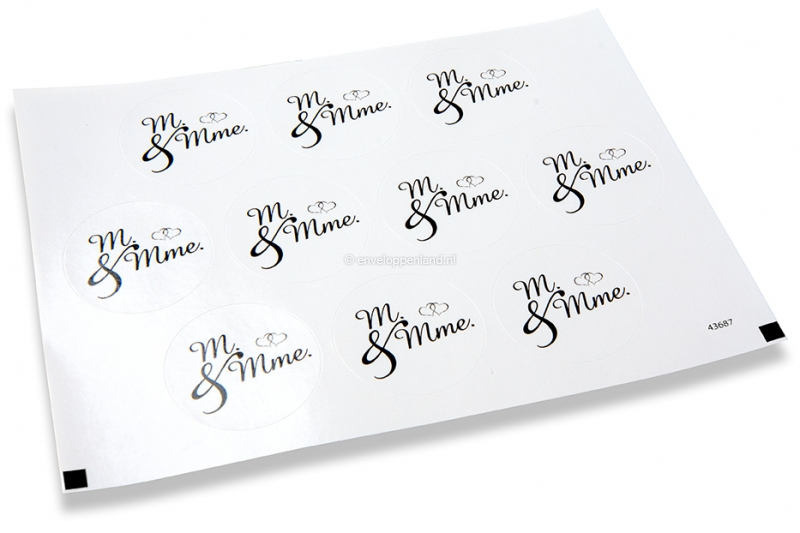 Sluitzegels trouwen - M. & Mme. zwart