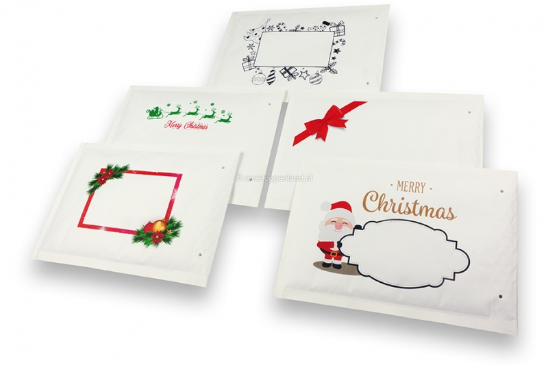 Witte kerst luchtkussen enveloppen