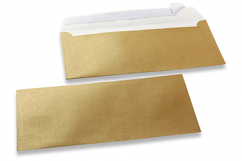 Goud gekleurde enveloppen parelmoer - 110 x 220 mm