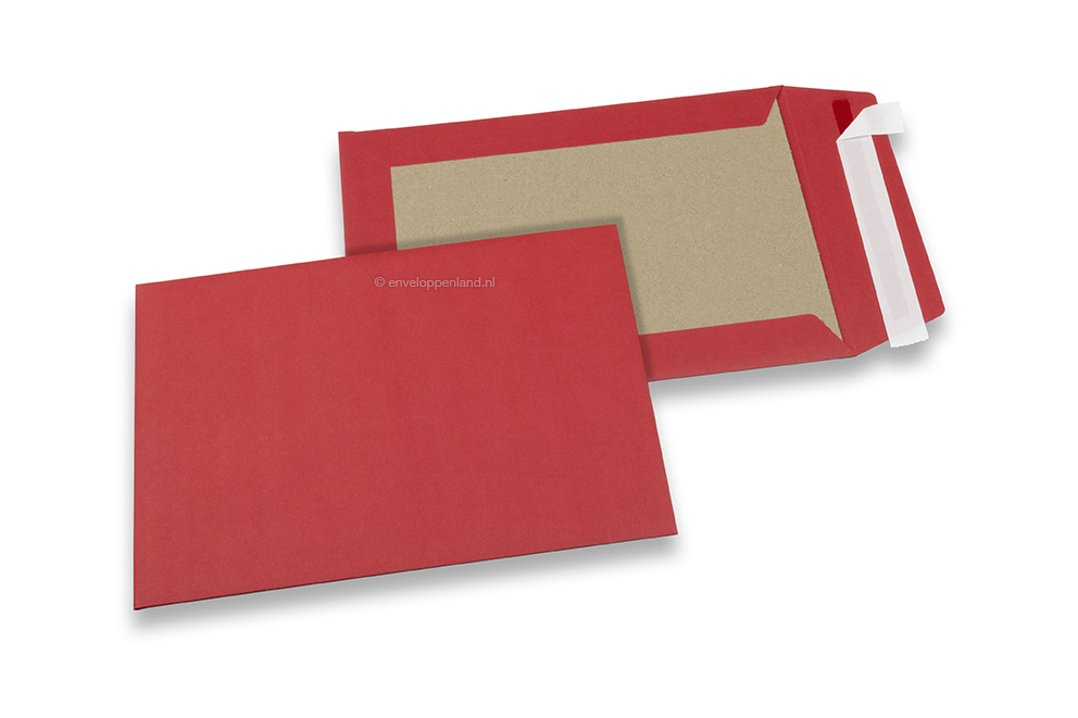 Bordrug enveloppen gekleurd - Rood, 162 x 229 mm