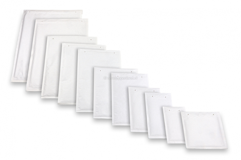 Witte luchtkussen enveloppen (80 grs.) - voorzijde (compilatiefoto)