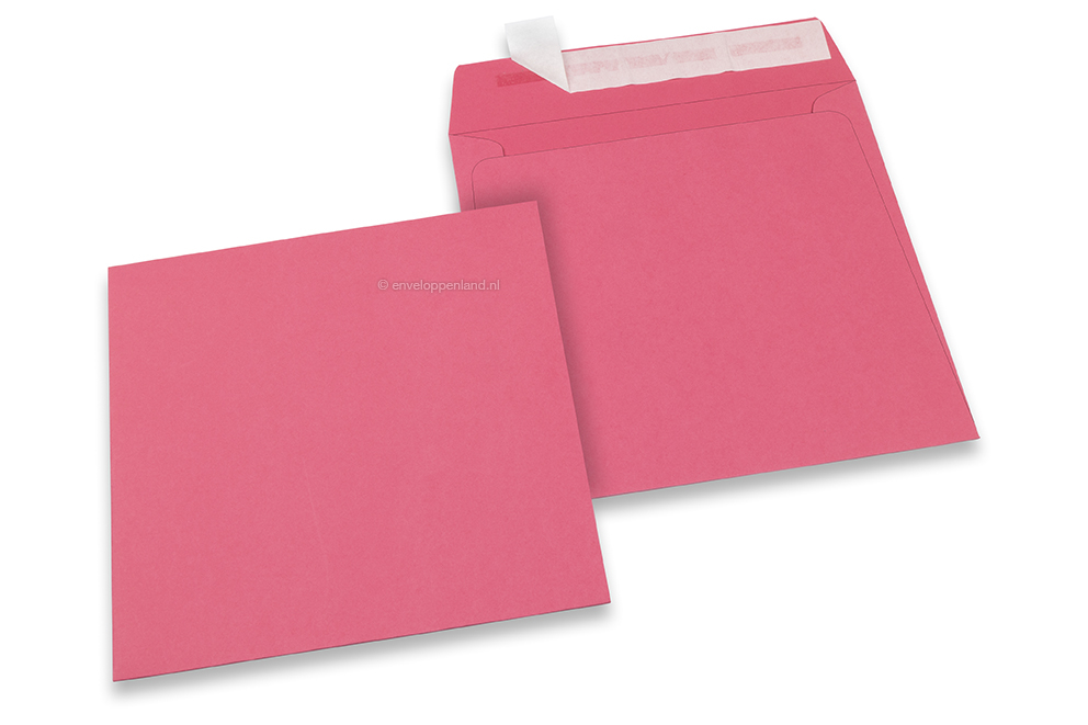160 x 160 mm -  Roze gekleurde papieren enveloppen