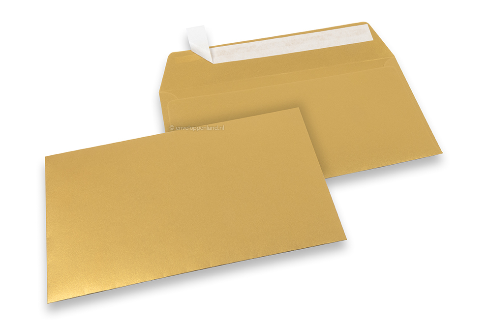 162 x 229 mm - Goud metallic gekleurde papieren enveloppen 