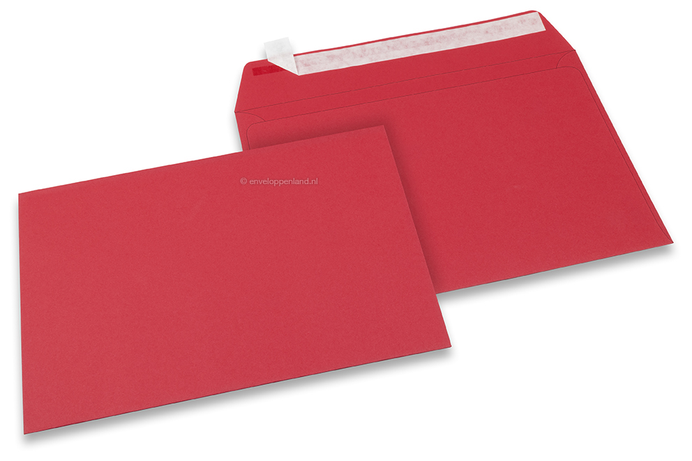 162 x 229 mm - Rood gekleurde papieren enveloppen
