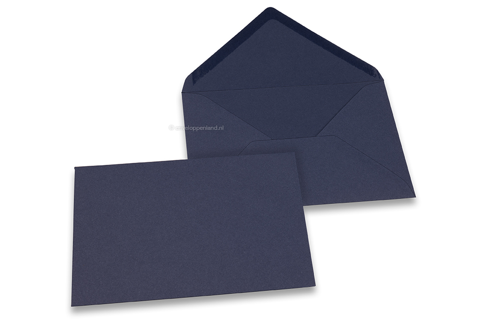 Wenskaart enveloppen gekleurd - donkerblauw, 114 x 162 mm
