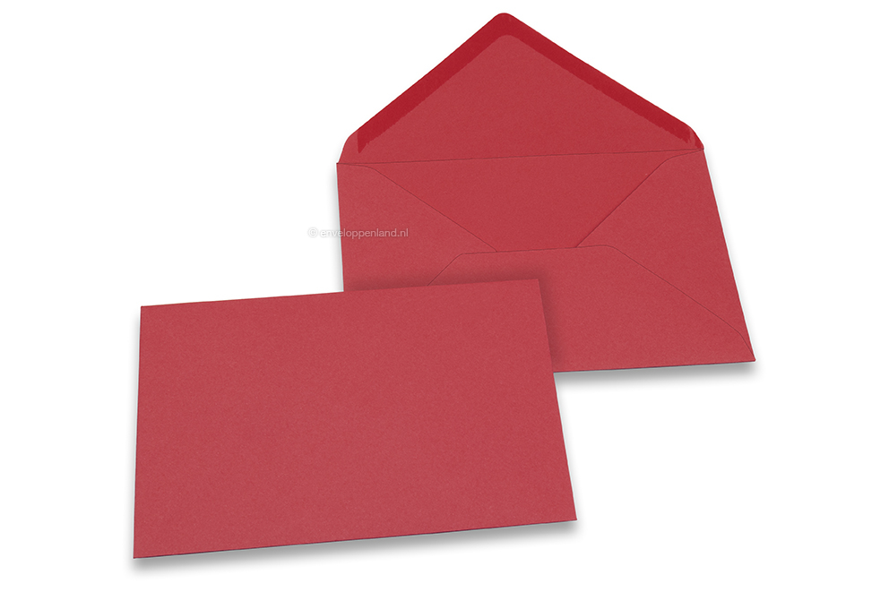 Wenskaart enveloppen gekleurd - rood, 114 x 162 mm