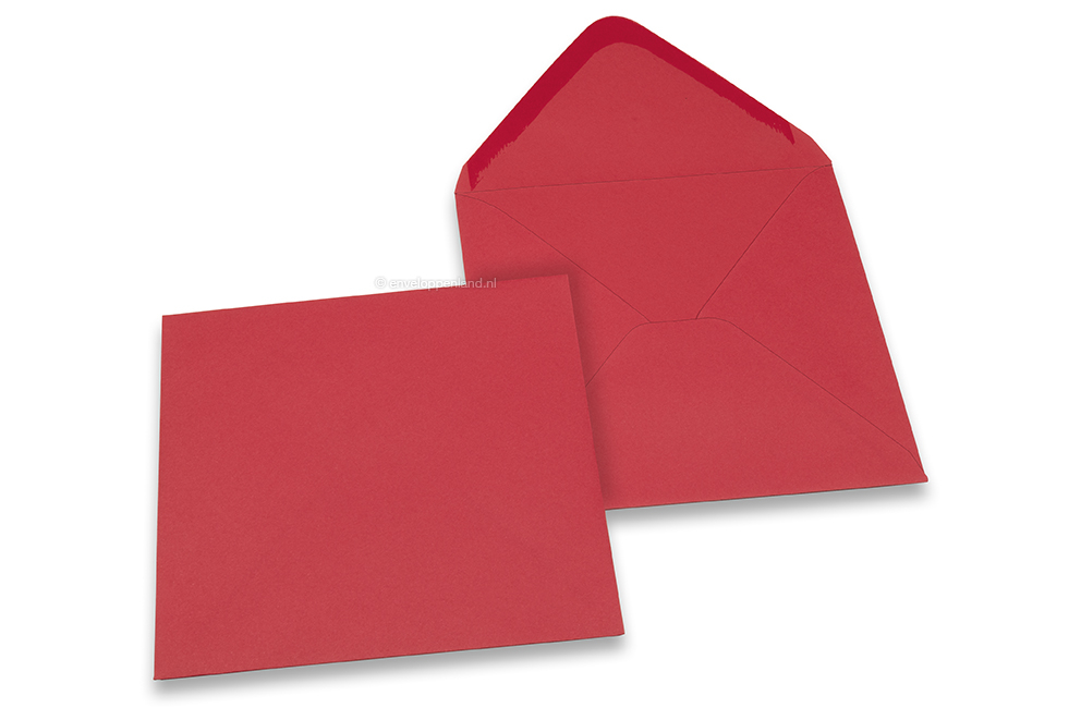 Wenskaart enveloppen gekleurd - rood, 155 x 155 mm