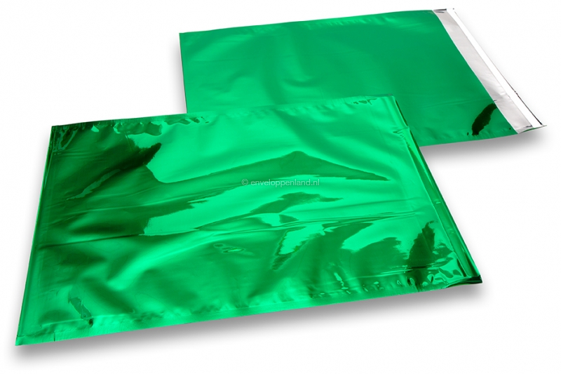Groen gekleurde metallic folie enveloppen - 320 x 430 mm