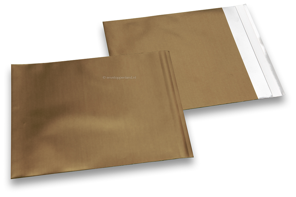 Brons gekleurde mat metallic folie enveloppen - 165 x 165 mm