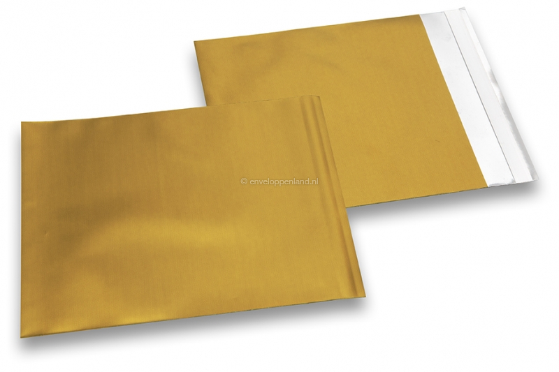 Goud gekleurde mat metallic folie enveloppen - 165 x 165 mm