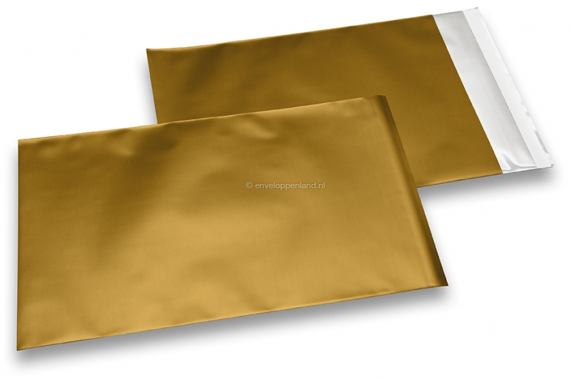 Goud gekleurde mat metallic folie enveloppen - 180 x 250 mm