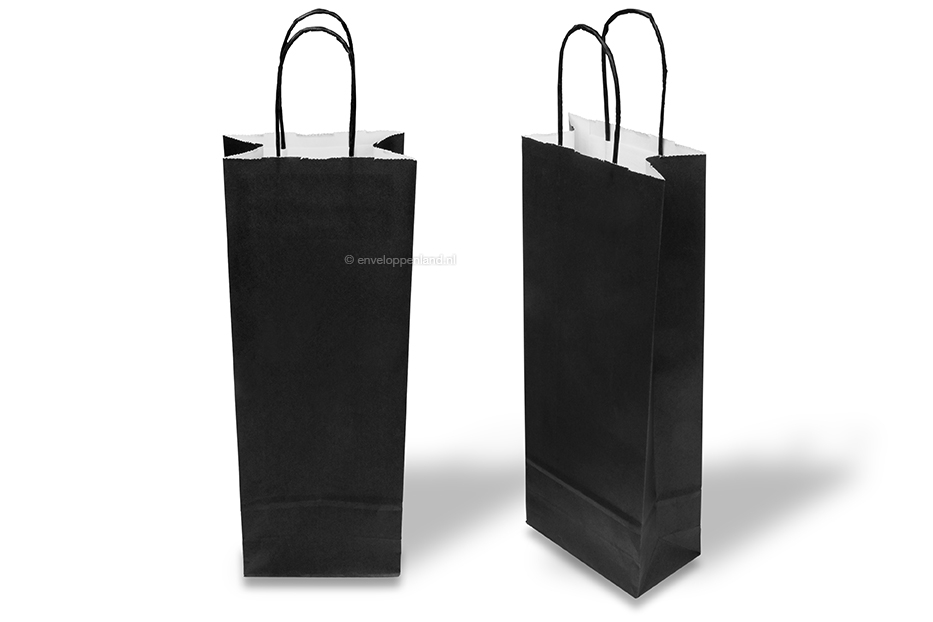 Papieren wijntassen - zwart