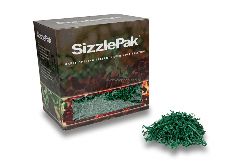Opvulmateriaal SizzlePak - Donkergroen (1.25 kg), 80 grams papier