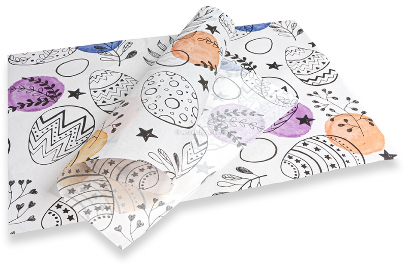 Vloeipapier Pasen - zwart met kleuren