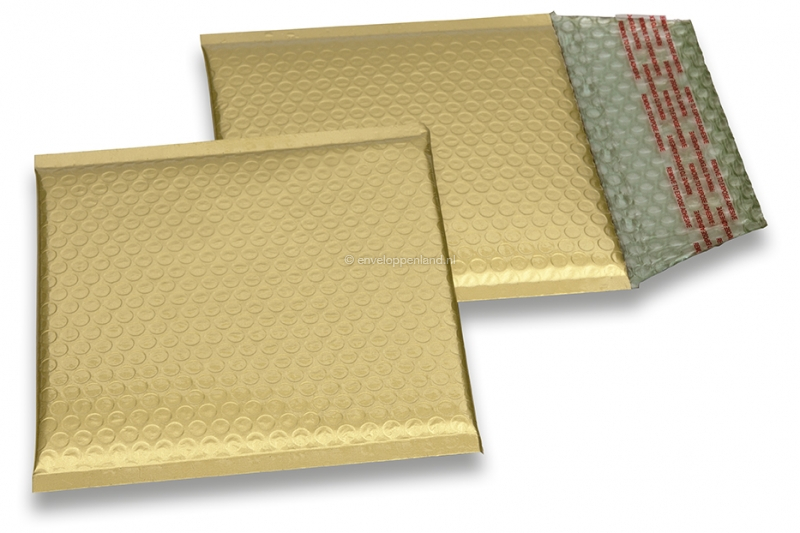 Luchtkussen enveloppen ECO mat metallic - goud 165 x 165 mm
