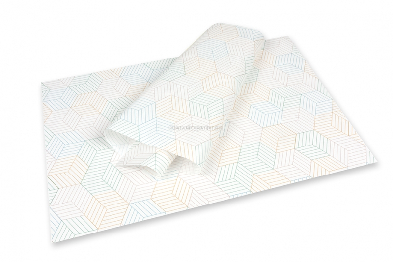 Vloeipapier - kubussen gekleurd