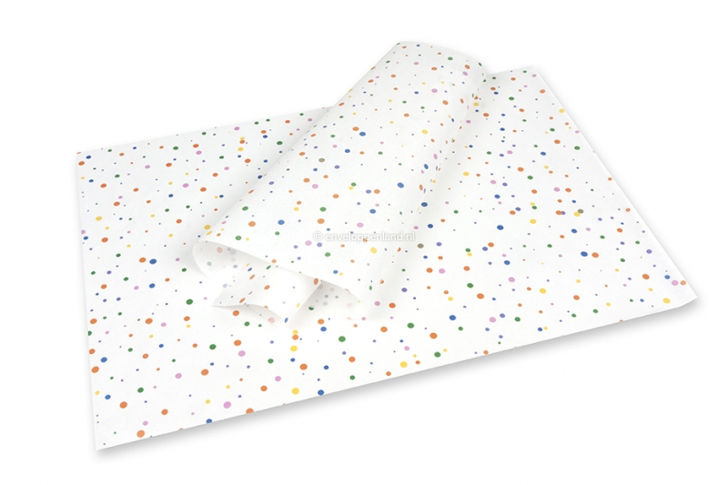 Vloeipapier - stippen gekleurd