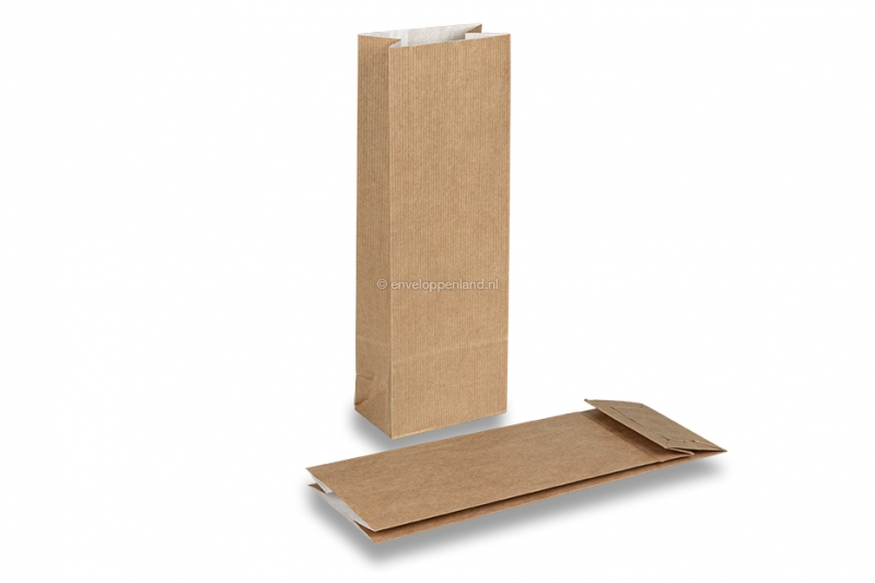 Blokbodemzakjes papier bruin - 105 x 65 x 298 mm zonder venster, 500 ml
