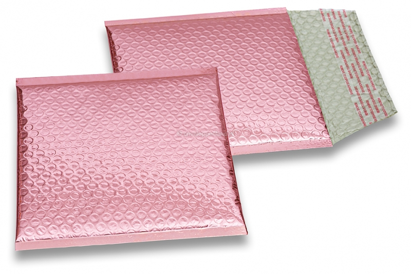 Luchtkussen enveloppen ECO metallic - rosé goud 165 x 165 mm