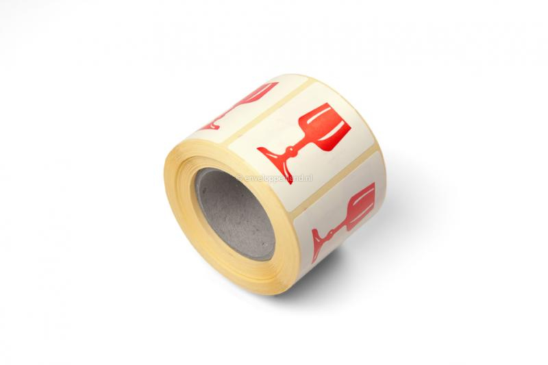 Verpakkingsetiketten - Breekbaar: wijnglas - 60 x 40 mm