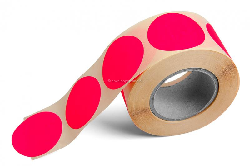 Etiketten gekleurd rond - Roze