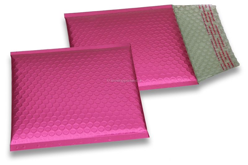 Luchtkussen enveloppen ECO mat metallic - roze 165 x 165 mm