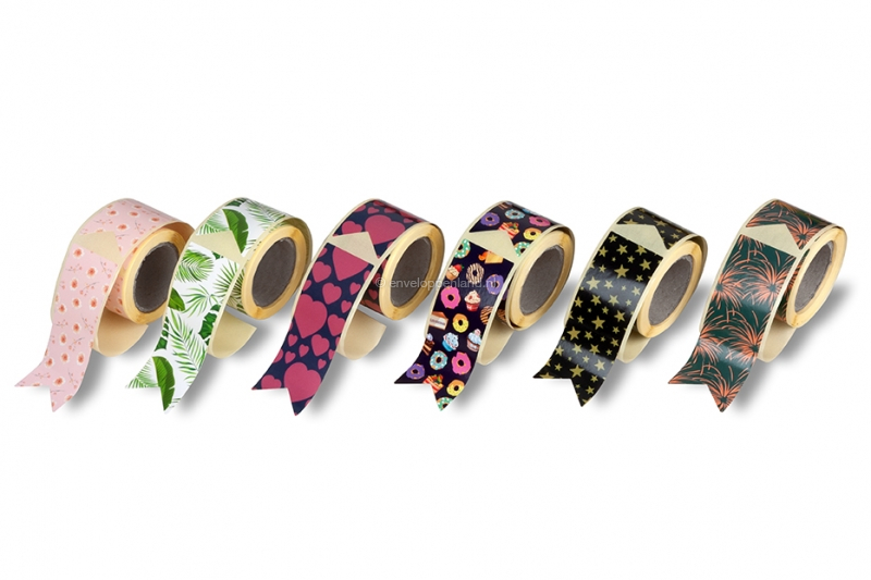 Langwerpige sluitzegels bedrukt