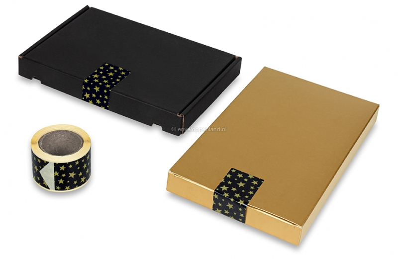 Langwerpige sluitzegels bedrukt - sterren