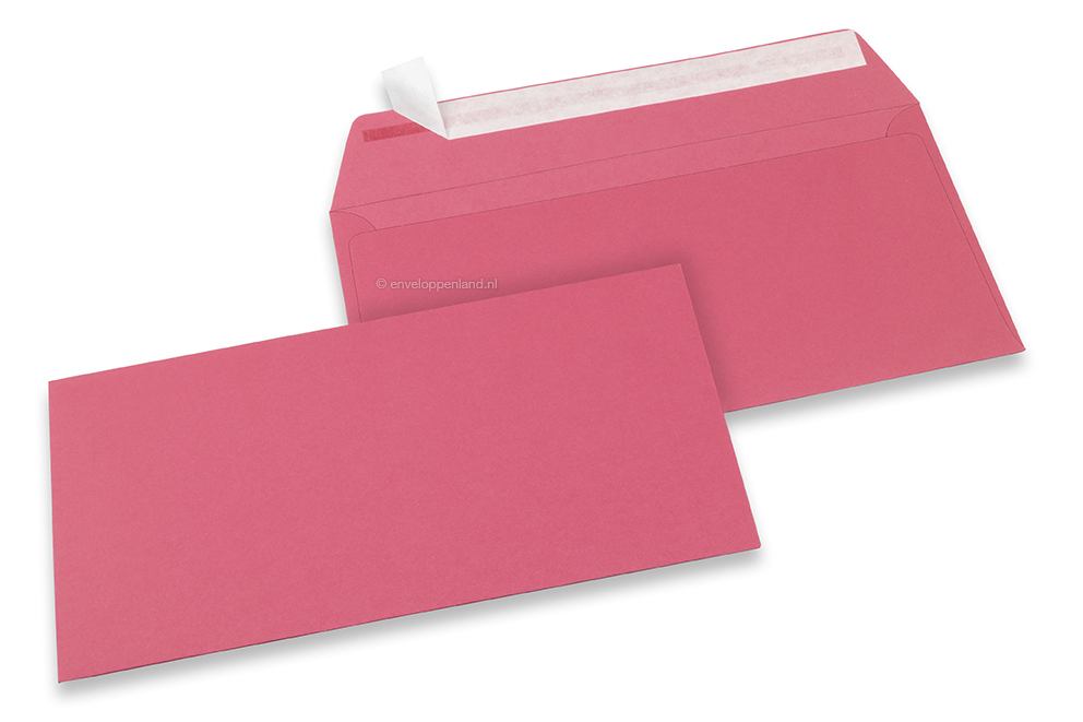 110 x 220 mm - Roze gekleurde papieren enveloppen 