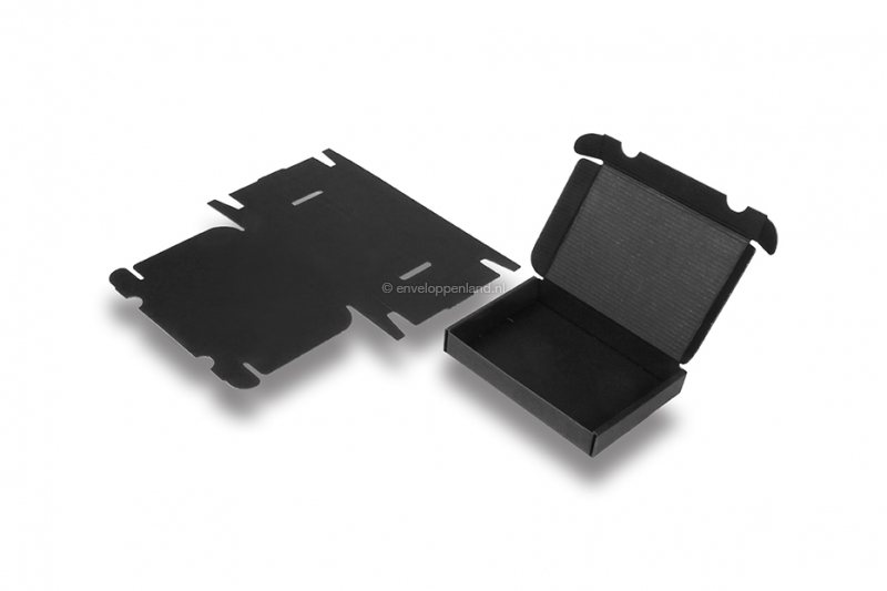 Brievenbusdozen zwart met bovenklep - met zwarte binnenzijde, 160 x 120 x 25 mm
