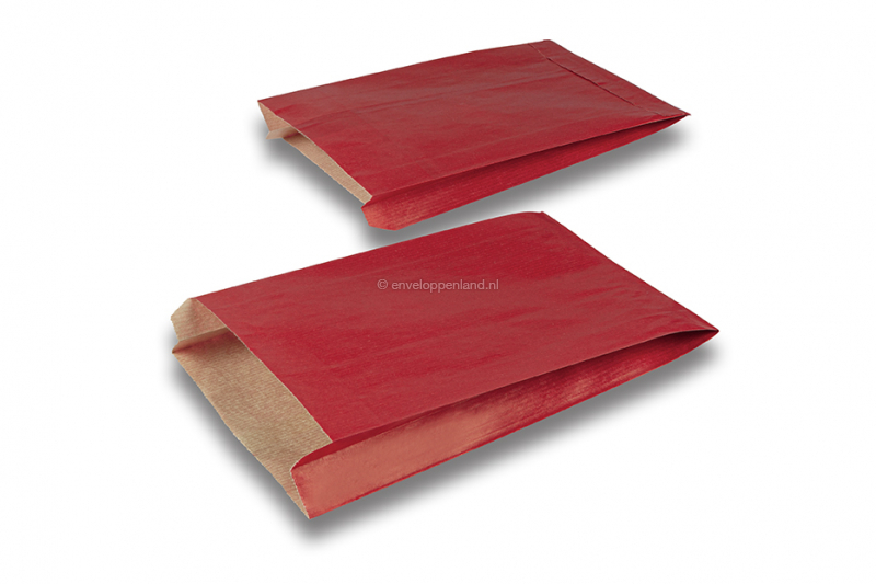 Cadeauzakjes gekleurd papier - rood, 150 x 210 x 40 mm