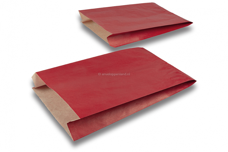 Cadeauzakjes gekleurd papier - rood, 200 x 320 x 70 mm