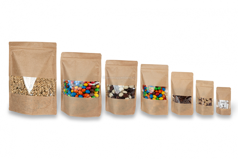 Stazakken kraft met venster - bruin