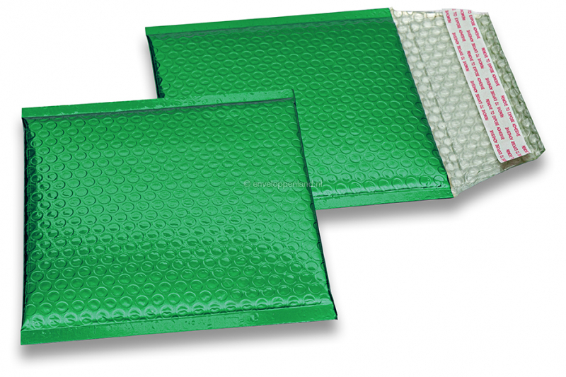 Luchtkussen enveloppen ECO metallic - groen 165 x 165 mm