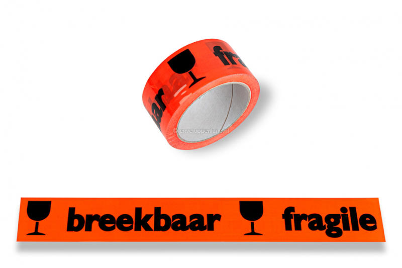 Tape Acryl oranje Breekbaar/Fragile