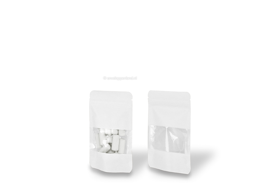 Stazakken kraft met venster - wit, 85 x 145 x 50 mm, 100 ml