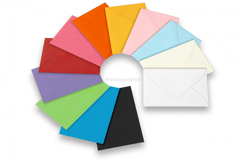 Mini envelopjes gekleurd